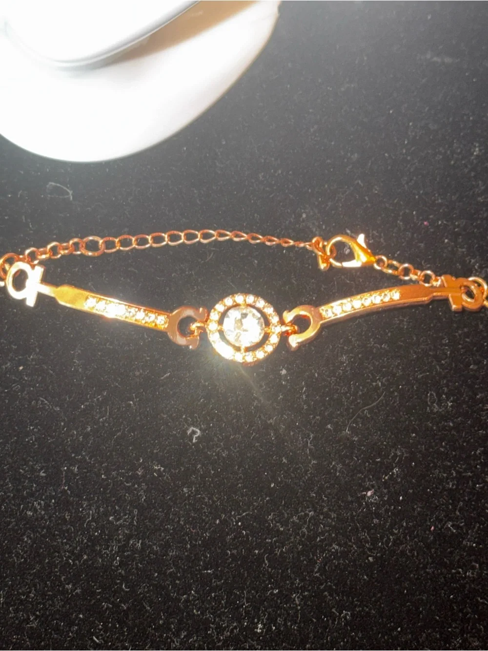 Rose Gold Crystal Halo Bracelet - Elegant Women's Jewelry